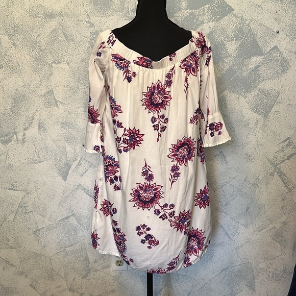 Old Navy Ivory Flower Print Off Shoulder Midi Dress size M - Picture 4 of 6